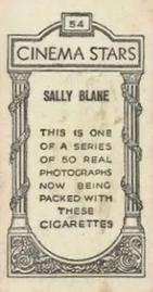 1929 British American Tobacco Cinema Stars Set 9 #54 Sally Blane Back