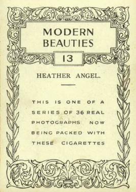 1938 British American Tobacco Modern Beauties A Series Of… Extra Large #13 Heather Angel Back