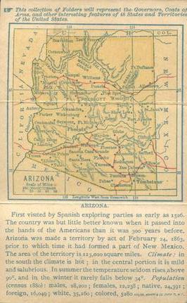 1888 W. Duke, Sons & Co. State Governors (N133) #NNO Arizona Ter. Back