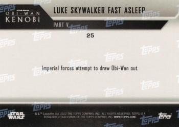 2022 Topps Now Star Wars: Obi-Wan Kenobi #25 Luke Skywalker fast asleep Back