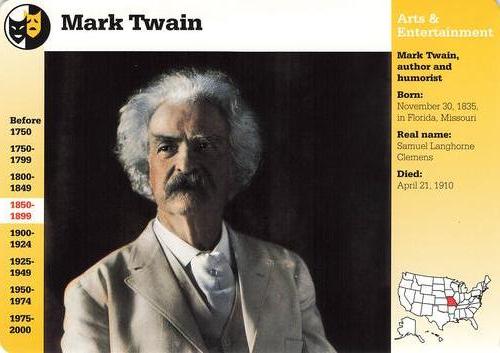 1994-01 Grolier Story of America Cards #1.18 Mark Twain Front