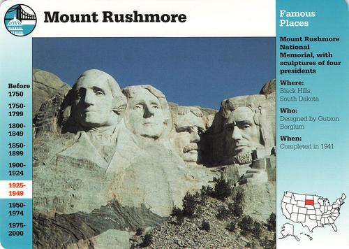 1994-01 Grolier Story of America Cards #3.4 Mount Rushmore Front