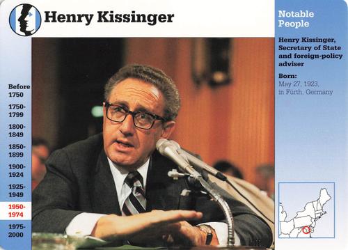 1994-01 Grolier Story of America Cards #8.1 Henry Kissinger Front