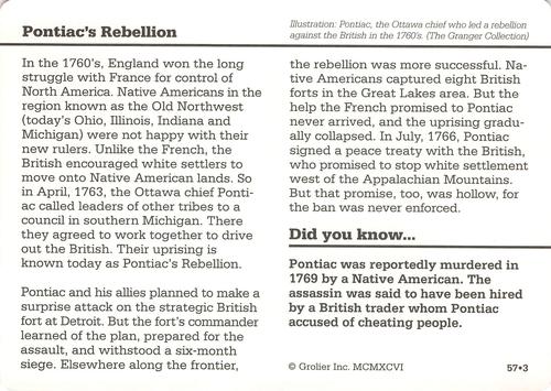 1994-01 Grolier Story of America #57.3 Pontiac's Rebellion Back