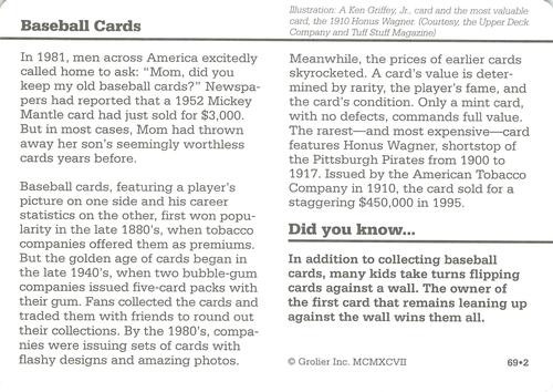 1994-01 Grolier Story of America #69.2 Baseball Cards Back