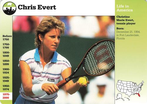 1994-01 Grolier Story of America Cards #74.8 Chris Evert Front