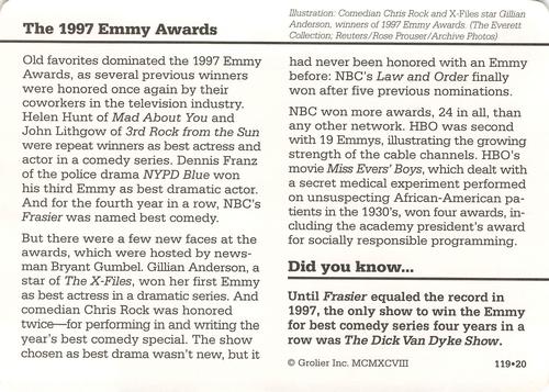 1994-01 Grolier Story of America Cards #119.20 The 1997 Emmy Awards Back