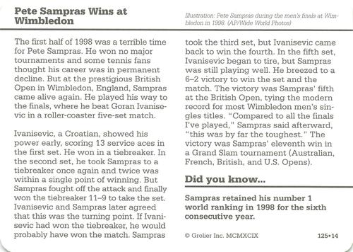 1994-01 Grolier Story of America #125.14 Pete Sampras Wins at Wimbledon Back