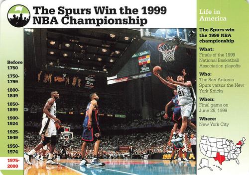 1994-01 Grolier Story of America #128.20 The Spurs Win the 1999 NBA Championship Front