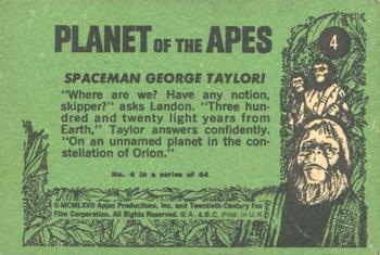 1967 A&BC Planet of the Apes #4 Spaceman George Taylor! Back