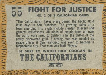 1958 A&BC TV Westerns #55 Fight For Justice Back