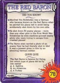 2002 Horrible Histories Wild 'n' Wicked #46 The Red Baron Back