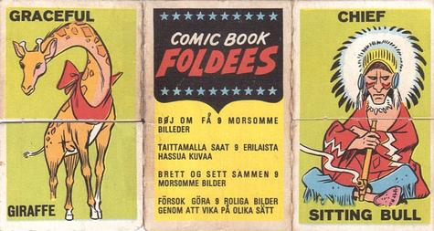 1968 A&BC Comic Book Foldees (European Version) #38 Elastic Plastic Man / Graceful Giraffe / Chief Sitting Bull Back