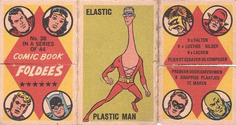1968 A&BC Comic Book Foldees (European Version) #38 Elastic Plastic Man / Graceful Giraffe / Chief Sitting Bull Front