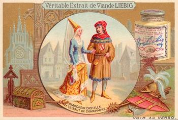 1889 Liebig Personnages de siècles divers (Famous Lovers) (French Text) (F248, S249) #NNO Blanche de Castille & Thibaut de Champagne Front