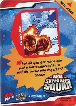 2009 Upper Deck Super Hero Squad - Stickers #SHSSTICKER_001 Iceman/Human Torch Back