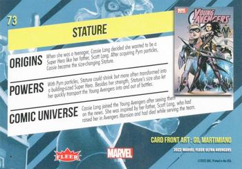 2022 Fleer Ultra Marvel Avengers #73 Stature Back