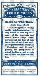 1990 Imperial Tobacco Ltd. 1912 Player's Characters from Dickens (reprint) #39 David Copperfield Back
