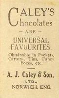 1930 Caley's Chocolates Film Stars #NNO Anna May Wong Back