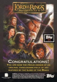 2008 Topps Lord of the Rings Masterpieces II - Sketches #NNO Jason Sobol Back