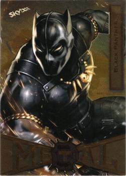2021 SkyBox Metal Universe Marvel Spider-Man - Gold Light FX #11 Black Panther Front