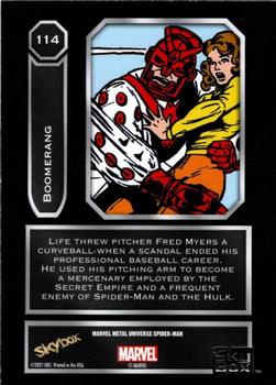 2021 SkyBox Metal Universe Marvel Spider-Man - Yellow FX #114 Boomerang Back