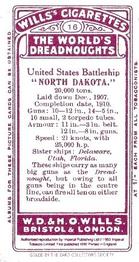 1993 Card Collectors Society 1910 Wills's The World's Dreadnoughts (reprint) #16 North Dakota Back