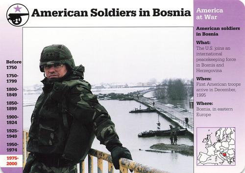 1996-97 Grolier Story of America Cards - Year in Review #B.16 American Soldiers in Bosnia Front