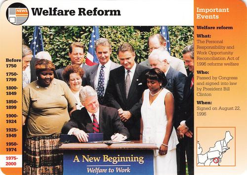 1996-97 Grolier Story of America Cards - Year in Review #F.5 Welfare Reform Front