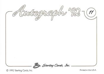 1992 Sterling CMA Country Gold Autograph Series #11 Rex Allen Jr. Back