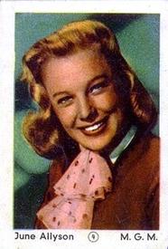 1952 Maple Leaf Gum Film Stars #4 June Allyson Front