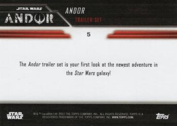 2022 Topps Now Star Wars: Andor Trailer #5 Cassian Andor Back