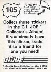 1987 Hasbro G.I. Joe #105 Fast Draw Back