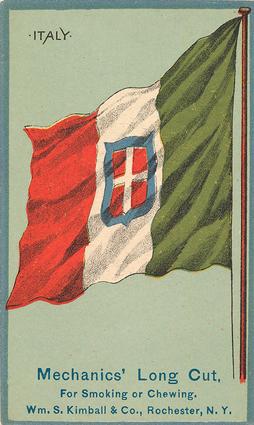 1891 W.S. Kimball & Co. National Flags (N195) #NNO Italy Front
