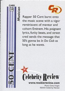 2003 Celebrity Review Rookie Review #10 50 Cent Back