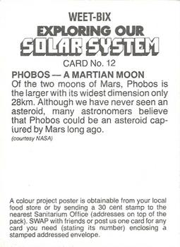 1984 Weet-Bix Exploring Our Solar System #12 Phobos Back