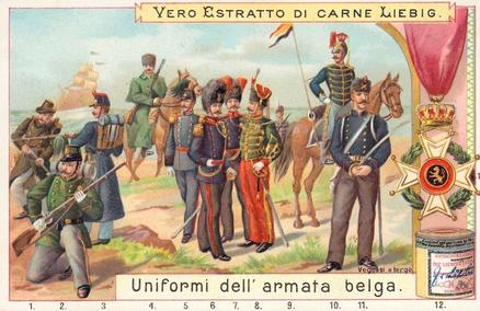 1899 Liebig Military Uniforms (Italian Text) (F607, S608) #NNO Belgium Front