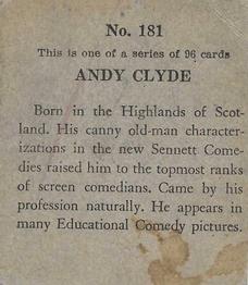 1936 Anonymous Movie Stars Series of 96 (R133) #181 Andy Clyde Back