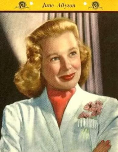 1950 Dixie Cup Lid Premiums Movie Stars (F5-16c) #NNO June Allyson Front