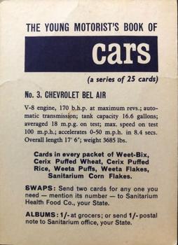 1962 Weet-Bix The Young Motorist's Book of Cars #3 Chevrolet Bel Air Back