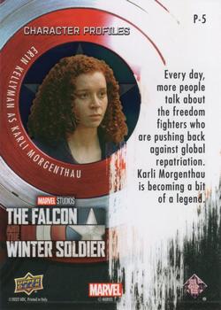 2023 Upper Deck Marvel The Falcon and The Winter Soldier - Character Profiles #P-5 Erin Kellyman as Karli Morgenthau Back