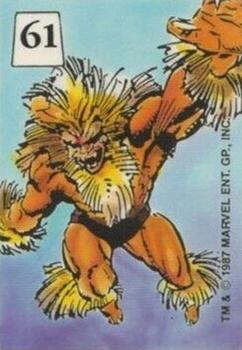 1987 Comic Images Mutant Hall of Fame Stickers #61 Sabretooth Front
