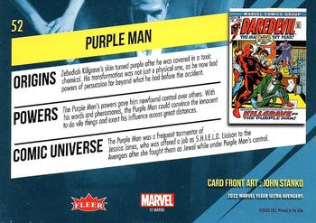2022 Fleer Ultra Marvel Avengers - Green Foil #52 Purple Man Back