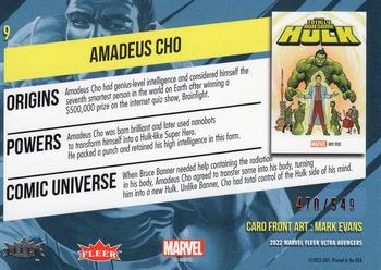 2022 Fleer Ultra Marvel Avengers - Orange Foil #9 Amadeus Cho Back