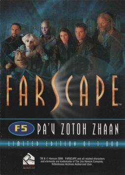 2000 Rittenhouse Farscape Season 1 - Farscape Fandom Special Limited Edition Previews #F5 Pa'u Zotoh Zhaan Back