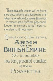 1910 B.A.T. Arms of the British Empire Silks #11 Malta Back