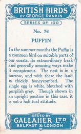1923 Gallaher British Birds #76 Puffin Back