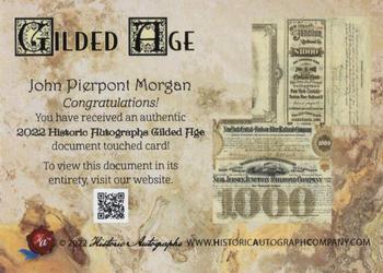 2023 Historic Autographs Gilded Age - Alpha/Omega Document Touched Relics #Omega J.P. Morgan Back