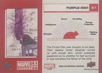 2021-22 Upper Deck Marvel Annual #67 Purple Man Back