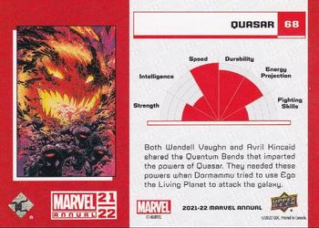 2021-22 Upper Deck Marvel Annual #68 Quasar Back